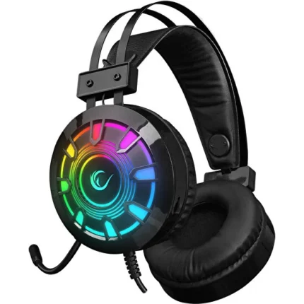 Siyah USB 7.1 Rainbow Ledli Gaming Mikrofonlu Oyuncu Kulaklığı